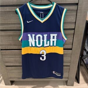 Men’s 44 CJ McCullum Nike Basketball Mardi Gras Jersey